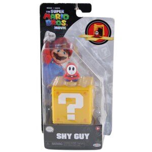 Super Mario Bros Movie Shy Guy Mini Figure with Question Block Jakks Pacific